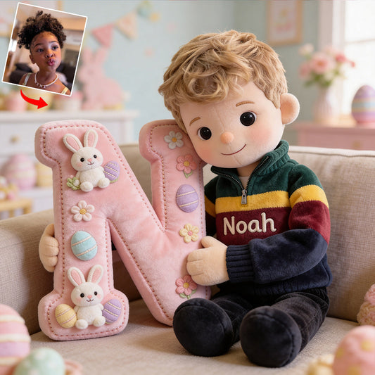 Custom Any Photo - Easter Day - Personalized Kid Premium Faux Fur Pillow