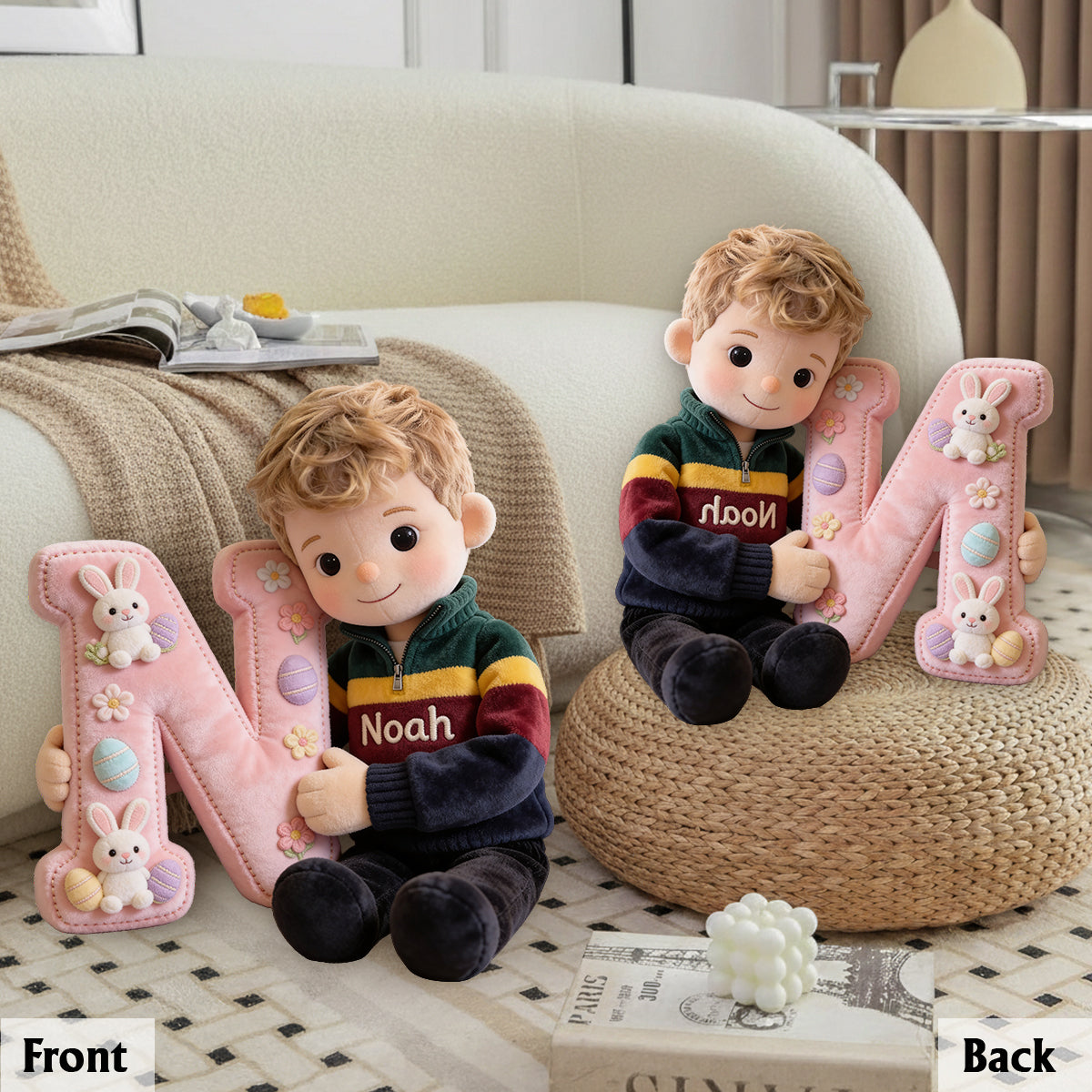 Custom Any Photo - Easter Day - Personalized Kid Premium Faux Fur Pillow