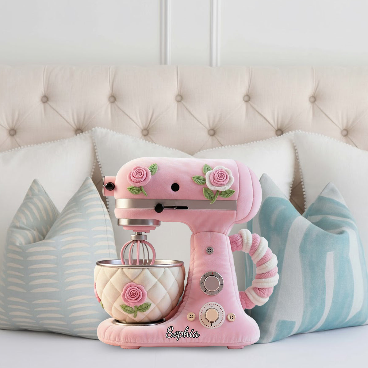 Cadeau idéal pour les passionnés de pâtisserie : coussin en fausse fourrure personnalisé.