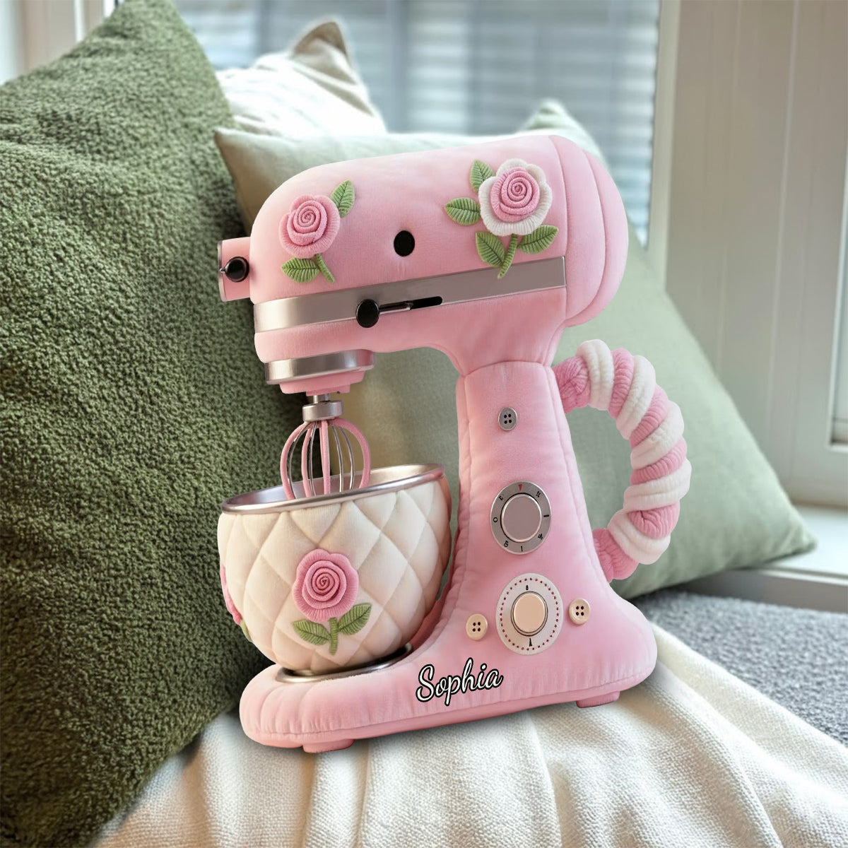 Cadeau idéal pour les passionnés de pâtisserie : coussin en fausse fourrure personnalisé.