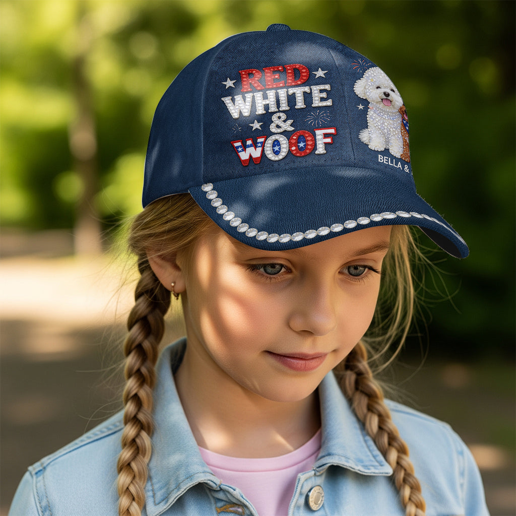 Rouge, Blanc & Woof - Casquette Classique Personnalisée pour Chien