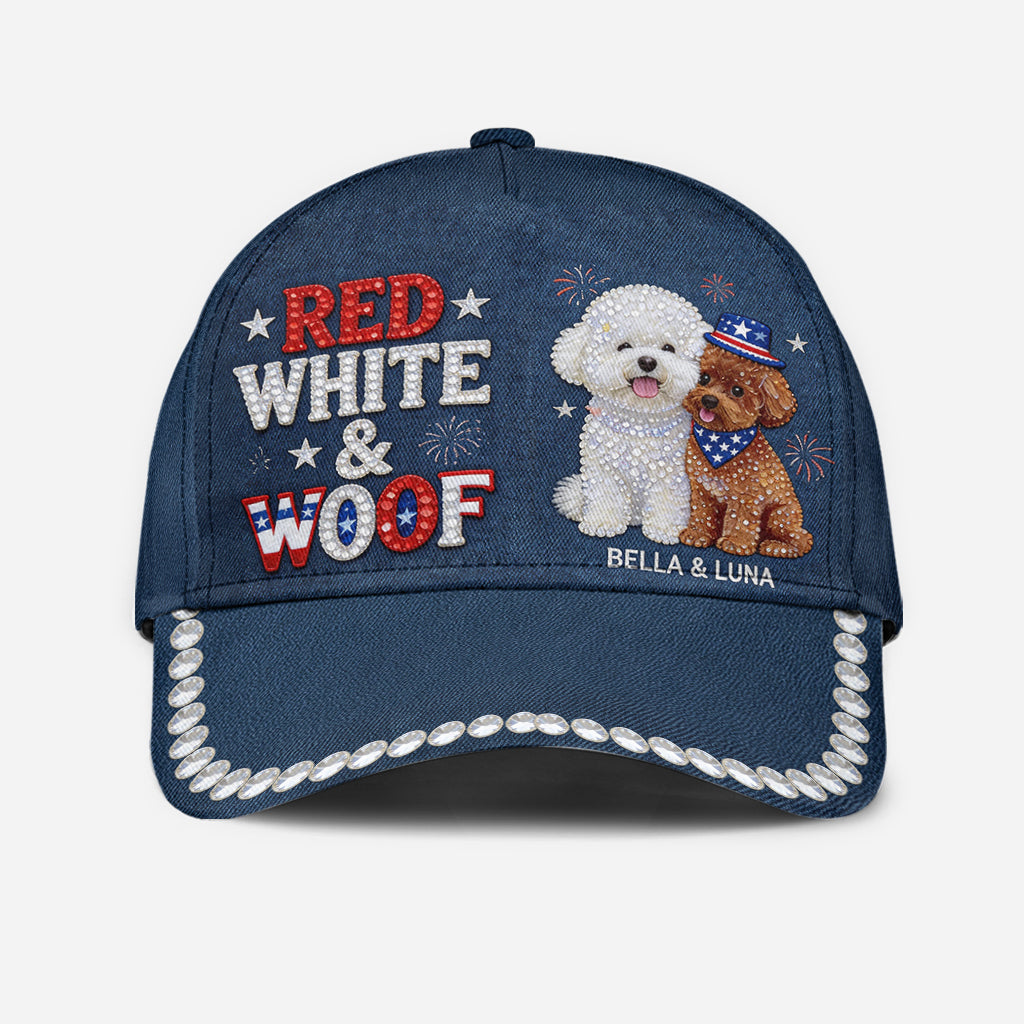 Rouge, Blanc & Woof - Casquette Classique Personnalisée pour Chien