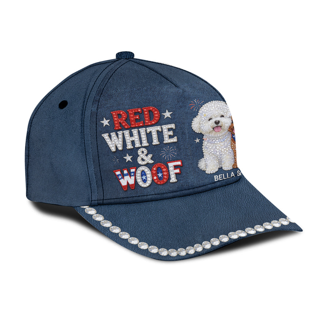 Rouge, Blanc & Woof - Casquette Classique Personnalisée pour Chien