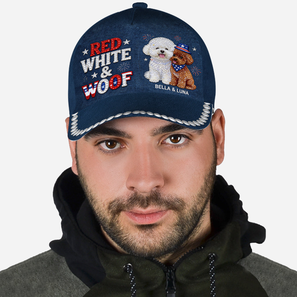 Rouge, Blanc & Woof - Casquette Classique Personnalisée pour Chien