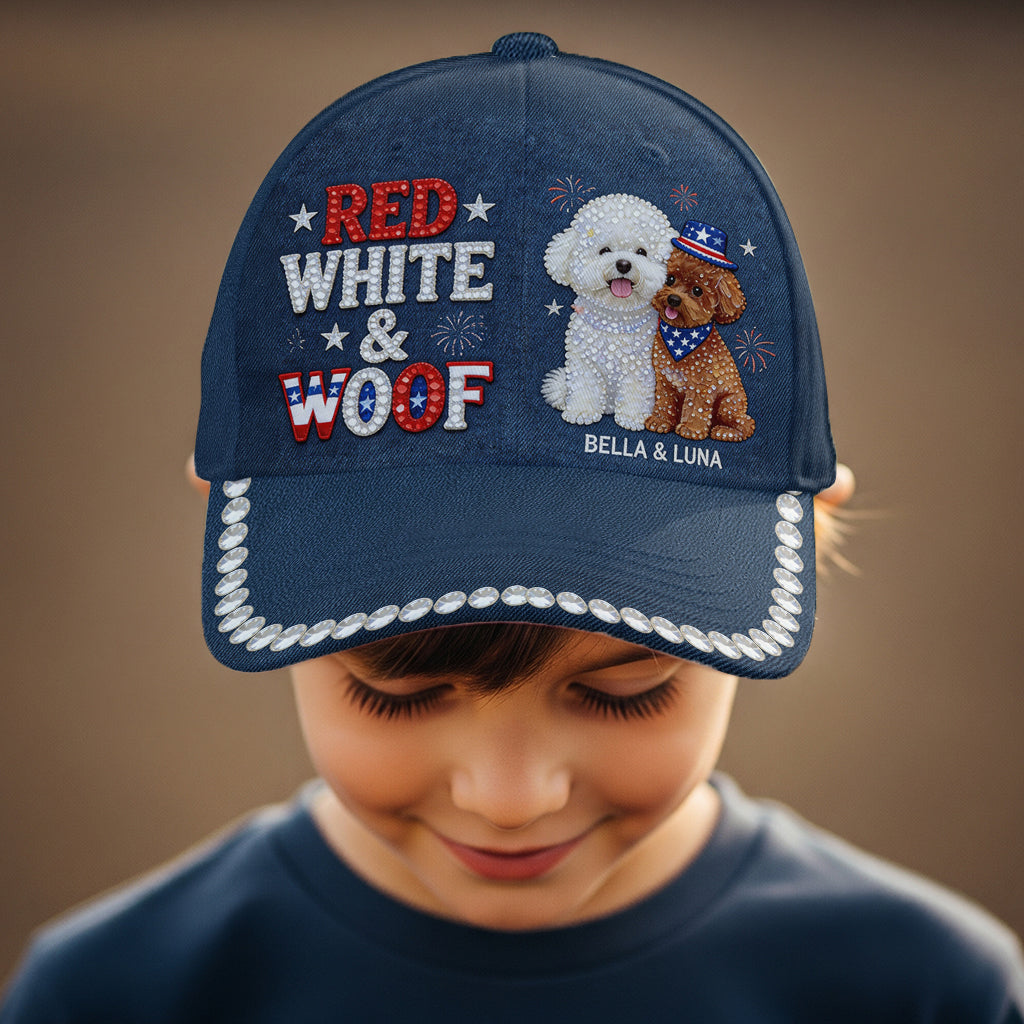 Rouge, Blanc & Woof - Casquette Classique Personnalisée pour Chien