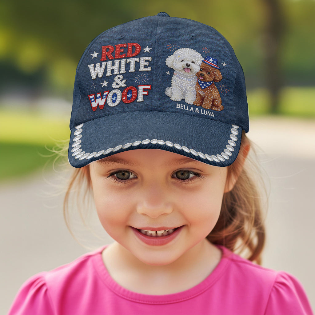 Rouge, Blanc & Woof - Casquette Classique Personnalisée pour Chien