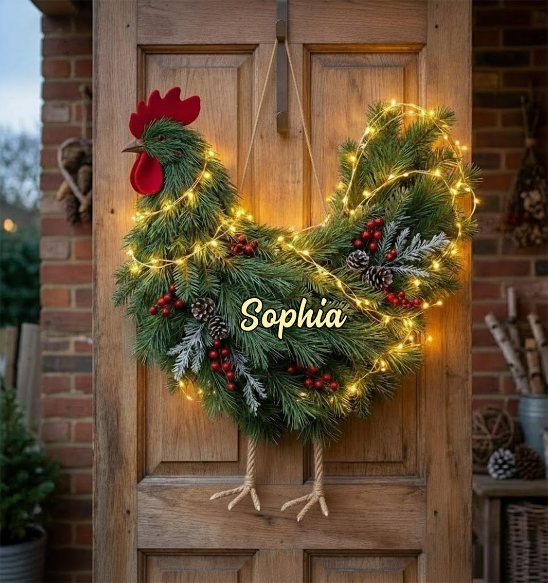 Couronne de poulet - Panneau lumineux LED personnalisé en acrylique représentant un poulet