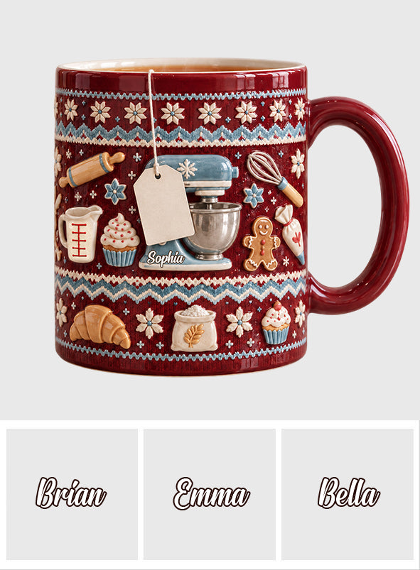 Ugly Pattern Love Baking - Personalized Baking Accent Mug & Coaster