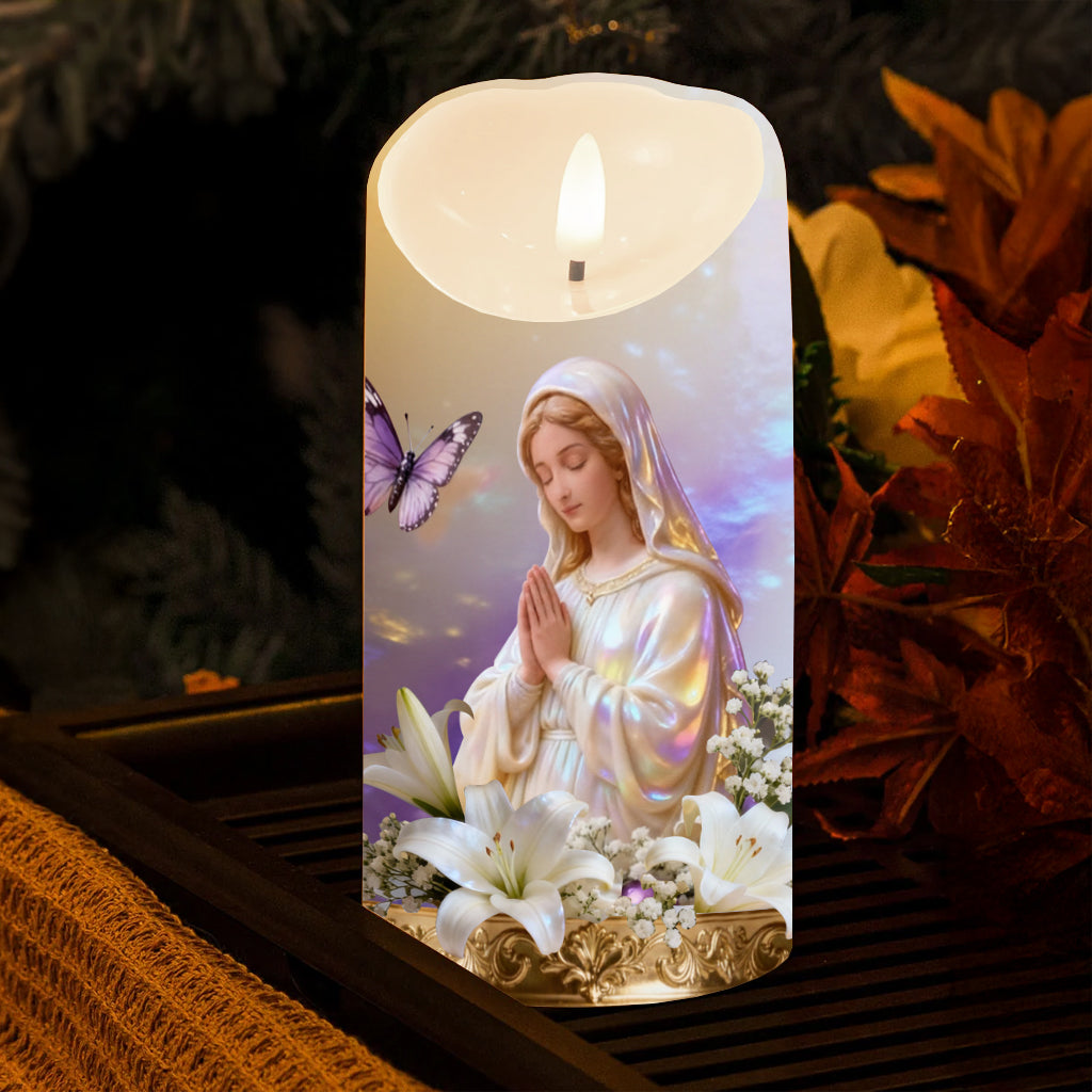 Our Lady Eternal Glow - Christian Flameless Candle