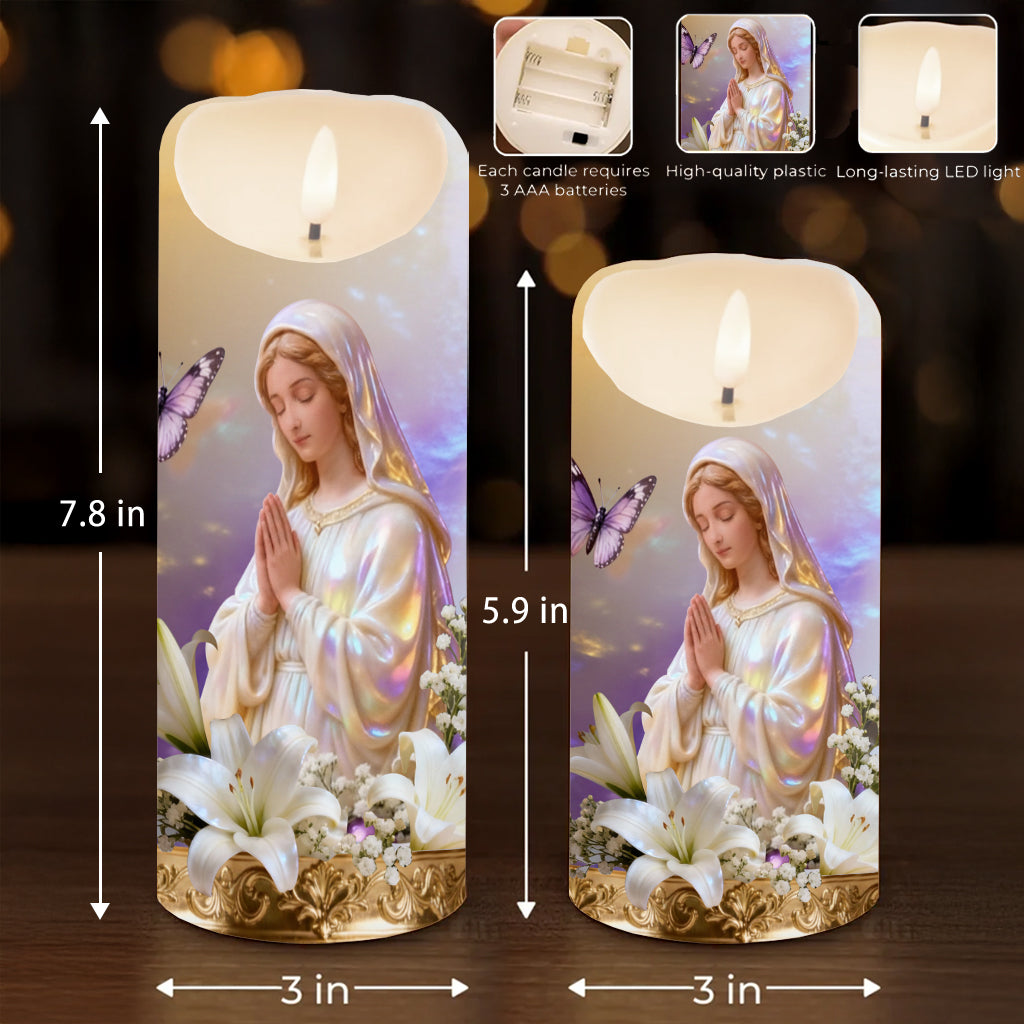 Our Lady Eternal Glow - Christian Flameless Candle