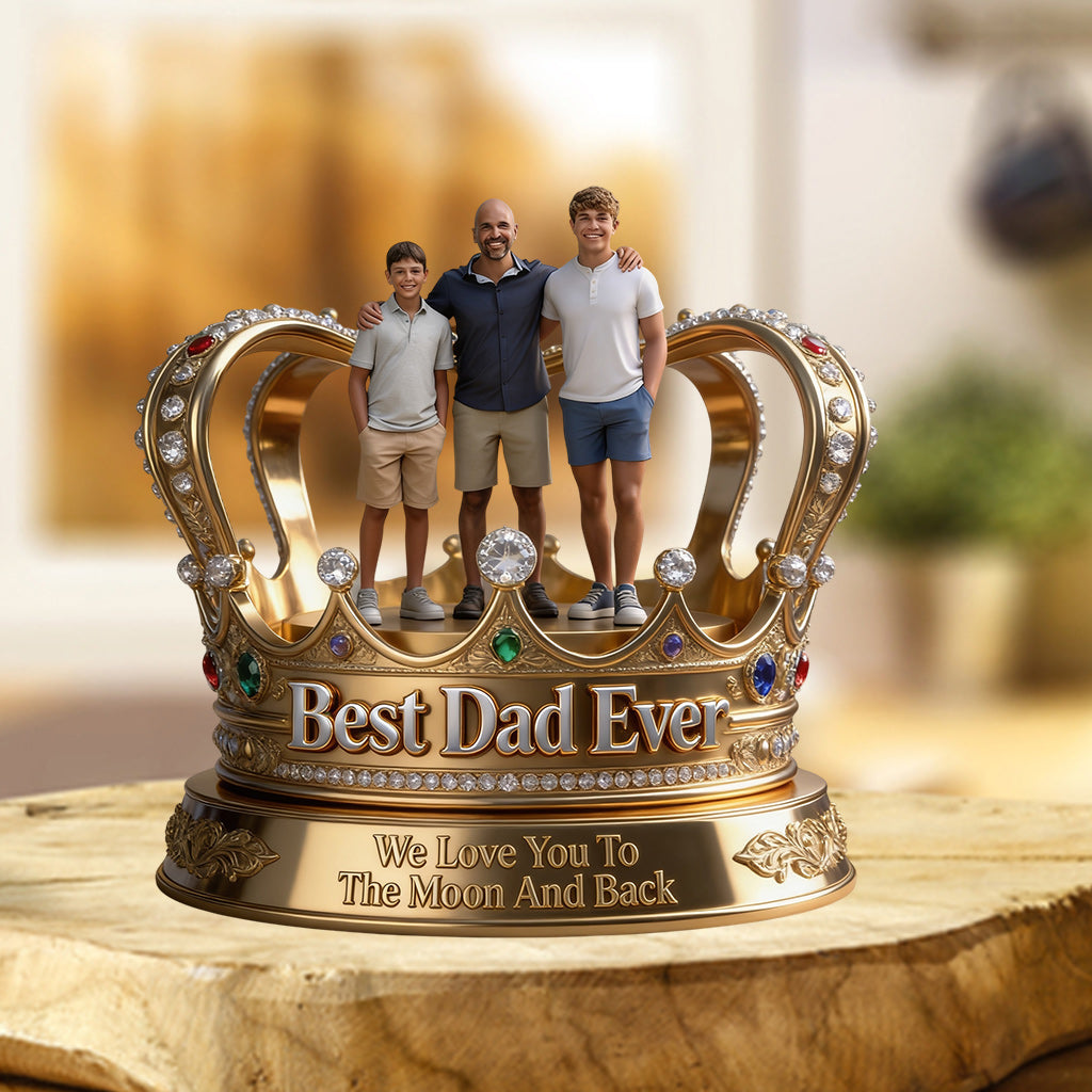 Meilleur Papa - Plaque Acrylique Personnalisée en Forme Unique