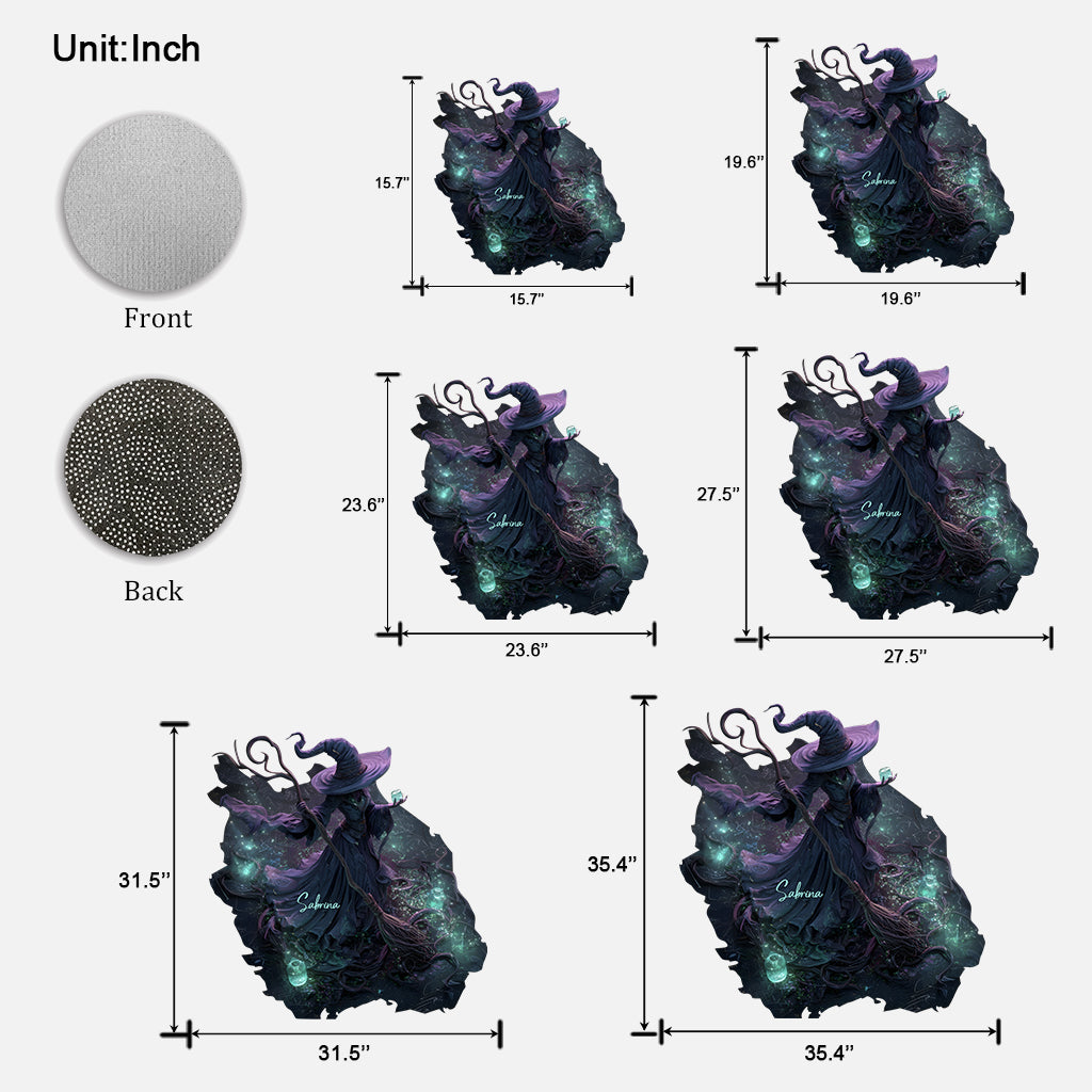 Belle Sorcière - Paillasson/Tapis personnalisé en forme de sorcière