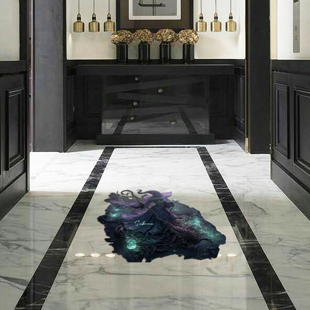 Belle Sorcière - Paillasson/Tapis personnalisé en forme de sorcière