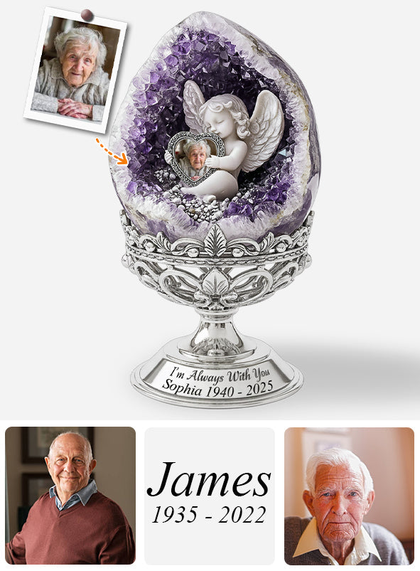 Amethyst Angel Keepsake - Personalized Memorial Custom Shaped Acrylic Plaque
