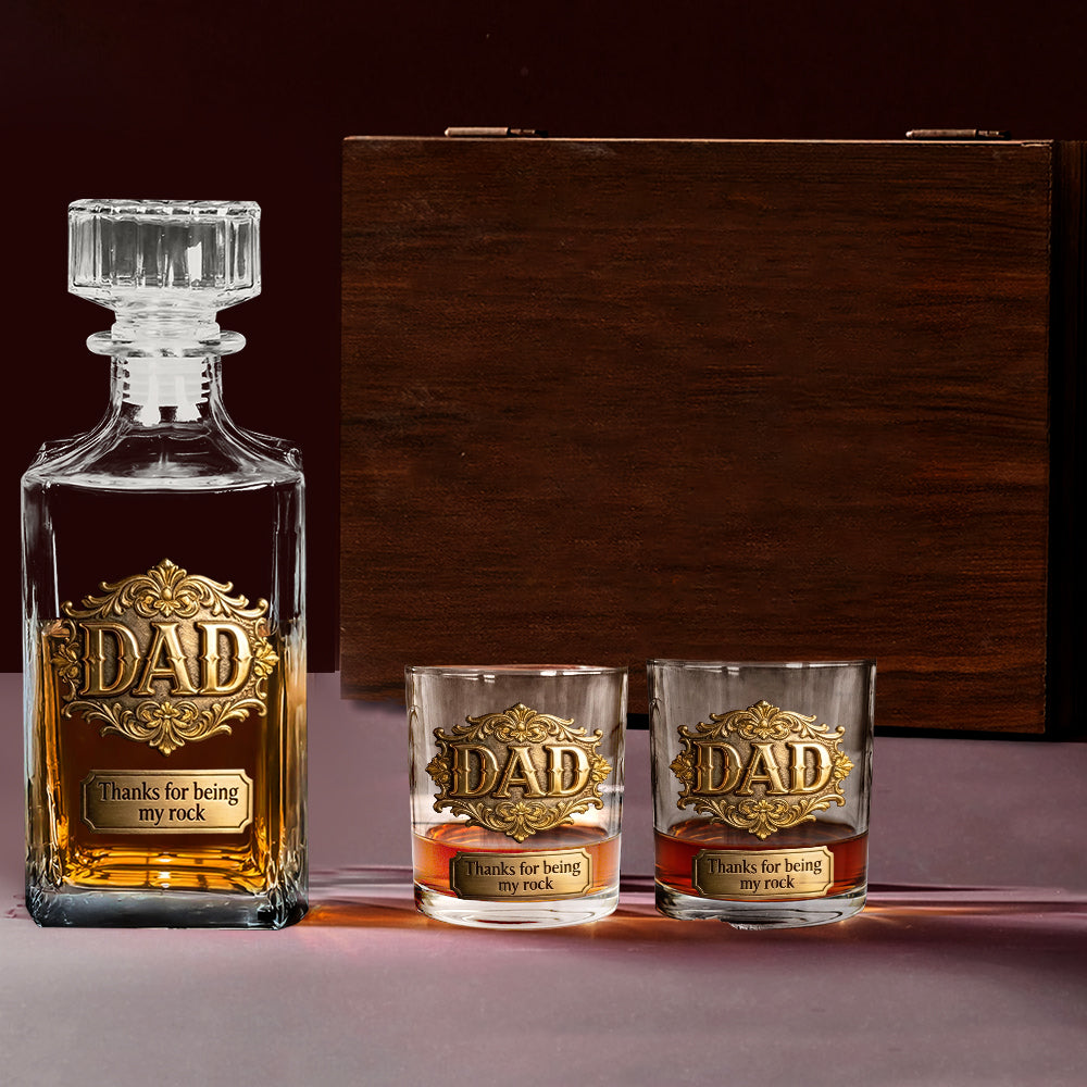 Merci d'être mes piliers - Ensemble de carafe à whisky personnalisé