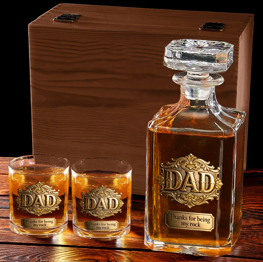 Merci d'être mes piliers - Ensemble de carafe à whisky personnalisé