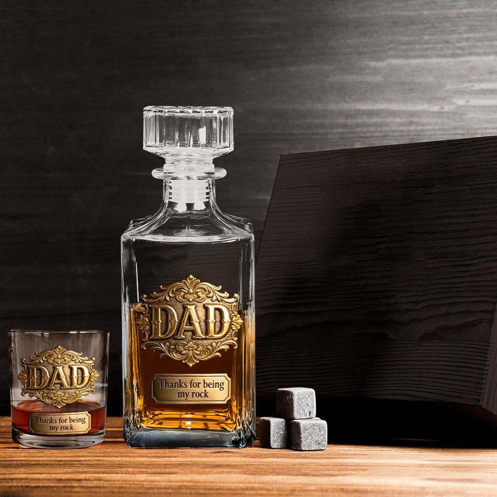 Merci d'être mes piliers - Ensemble de carafe à whisky personnalisé