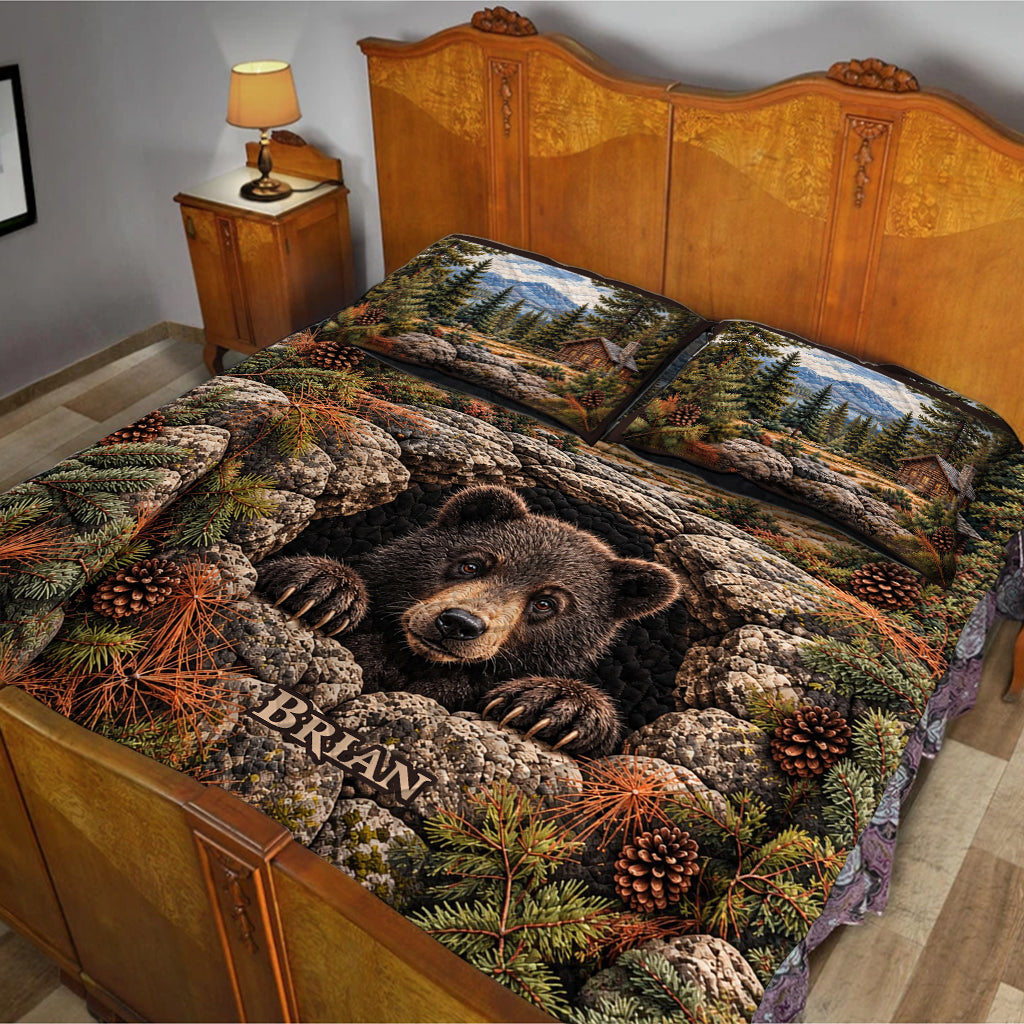 Mountain Bear - Personalized Bear Quilt Set
