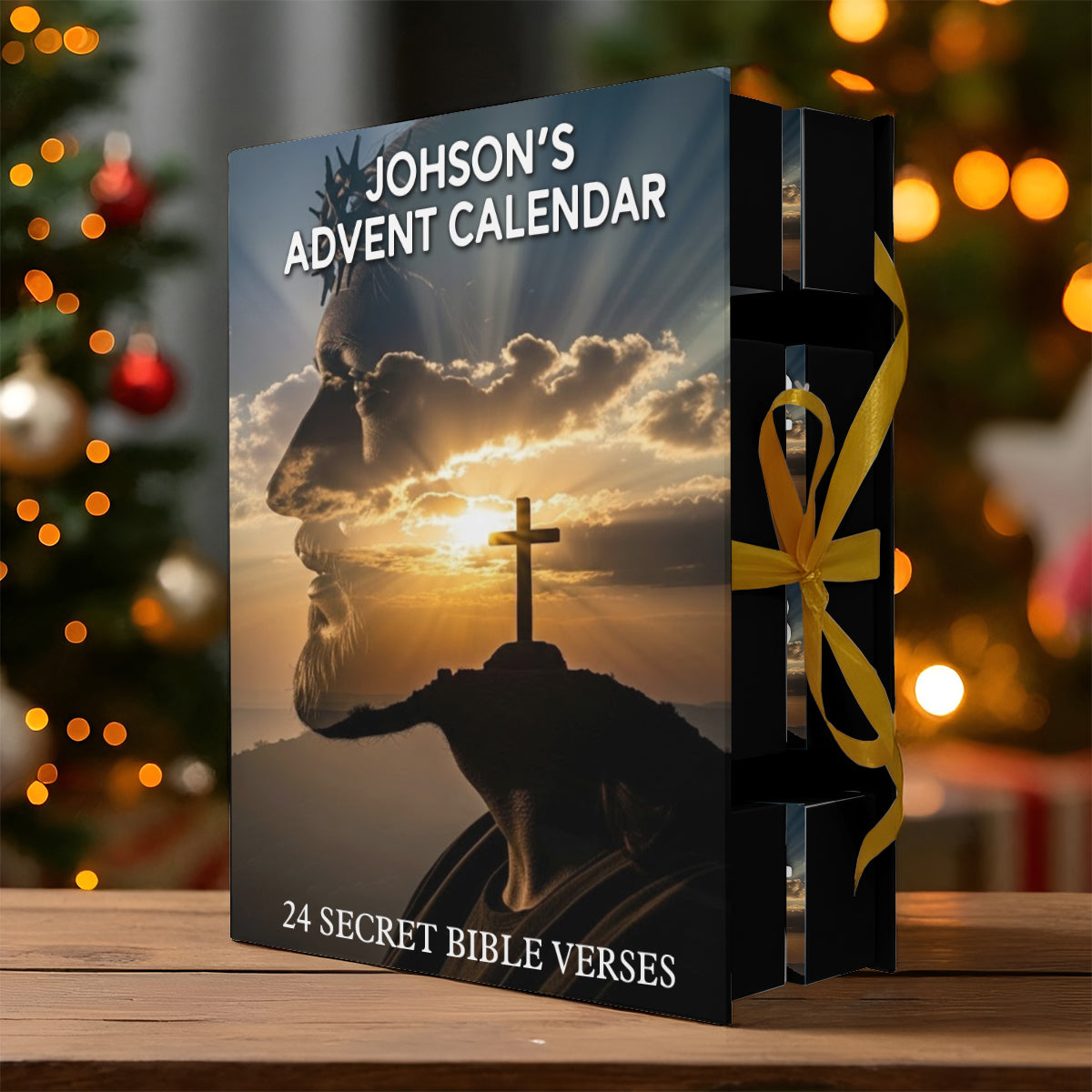 Bible Verse Advent Calendar - Personalized Christian Folded Advent Calendar With Ornaments