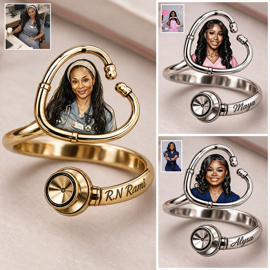 Nurse Life - Personalized Nurse Adjustable Shaped Ring