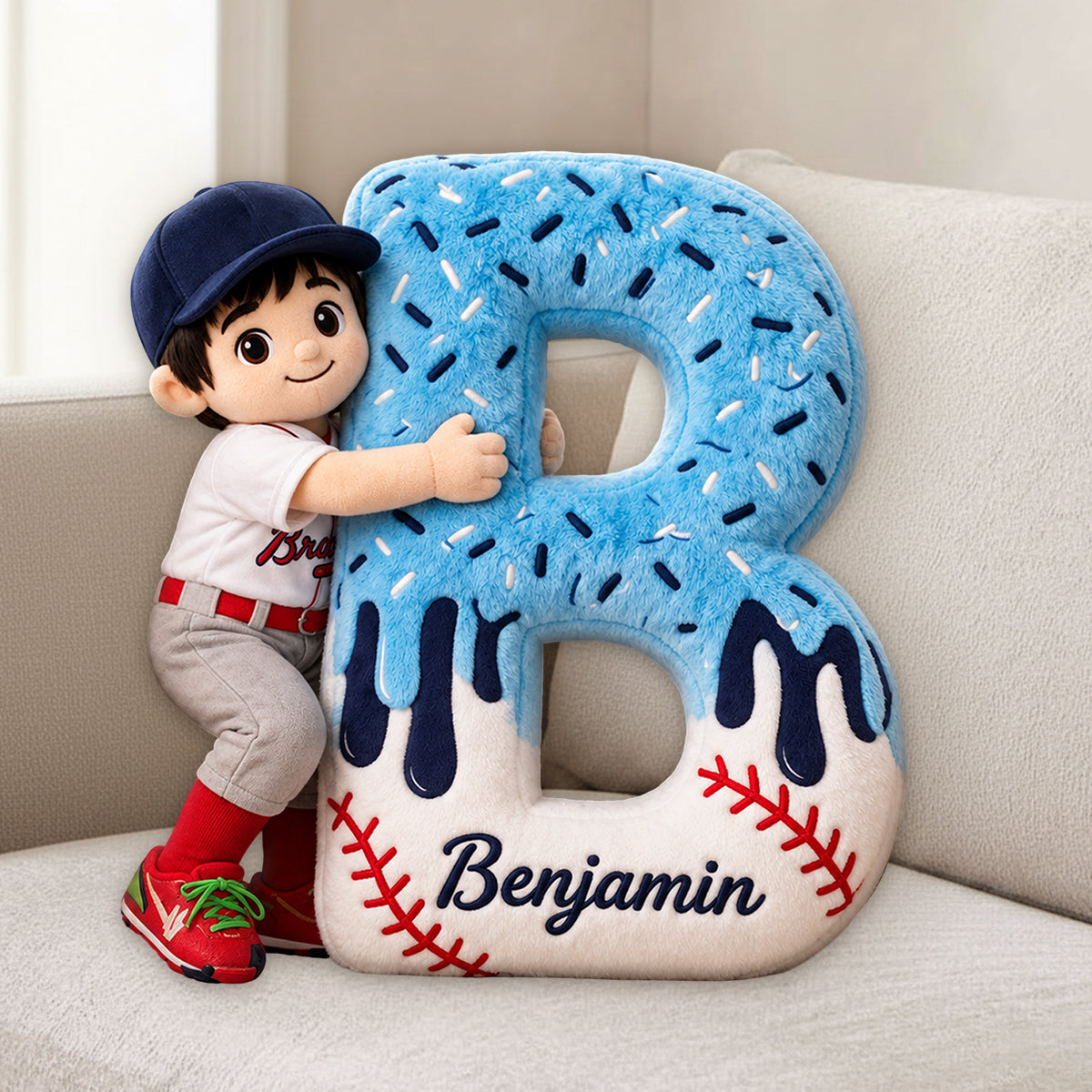 Amour Sport - Coussin Premium en Fourrure Synthétique Personnalisé