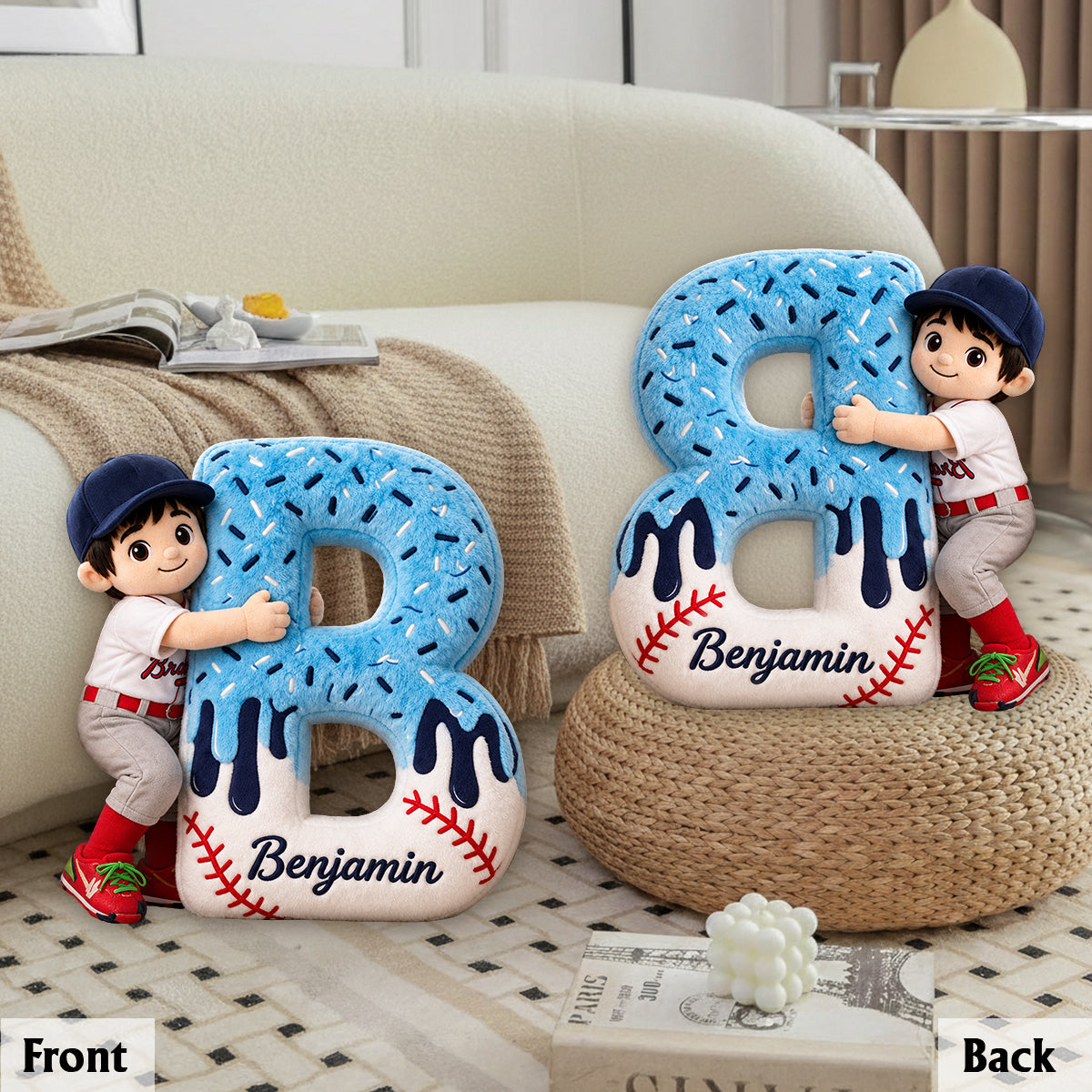 Amour Sport - Coussin Premium en Fourrure Synthétique Personnalisé