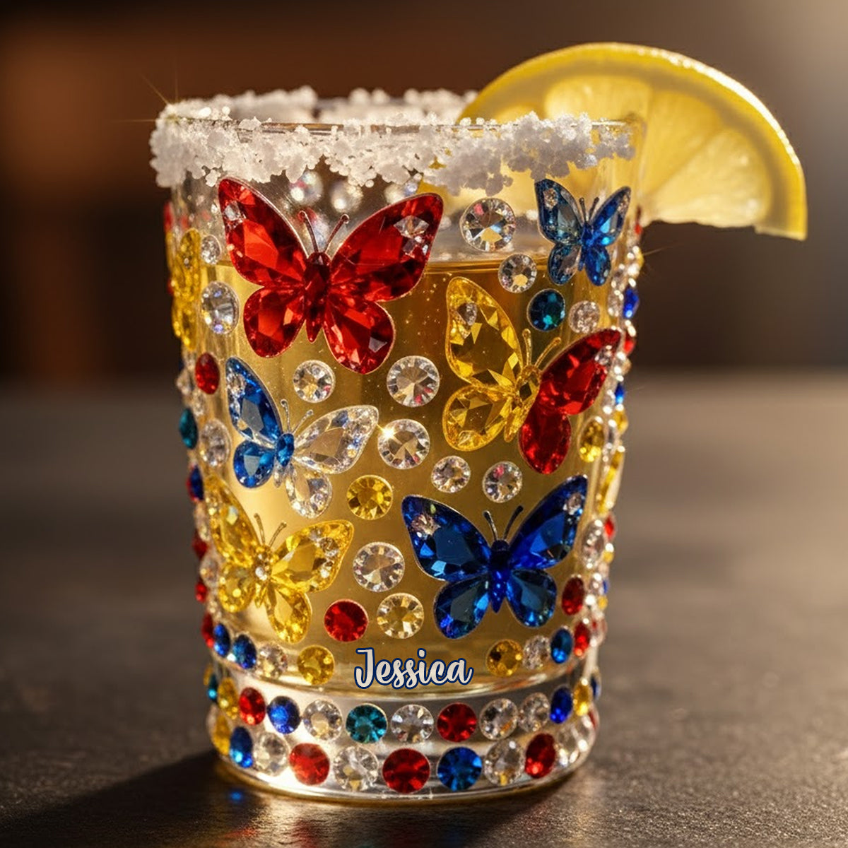 Magnifique papillon - Coffret de verres à shot personnalisés papillon