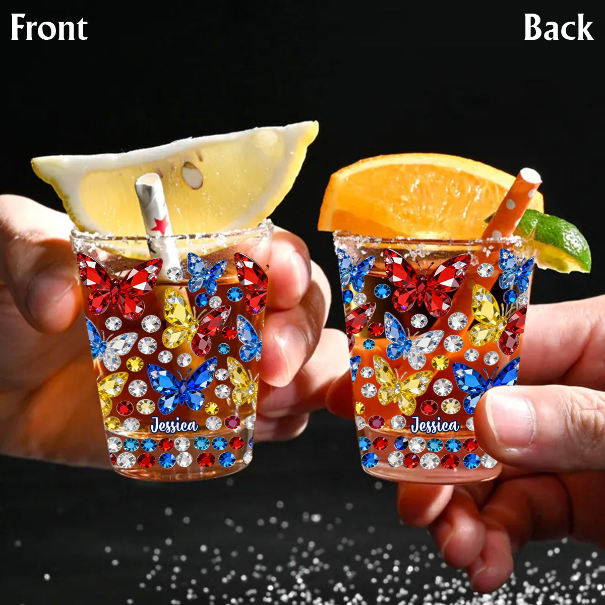 Magnifique papillon - Coffret de verres à shot personnalisés papillon