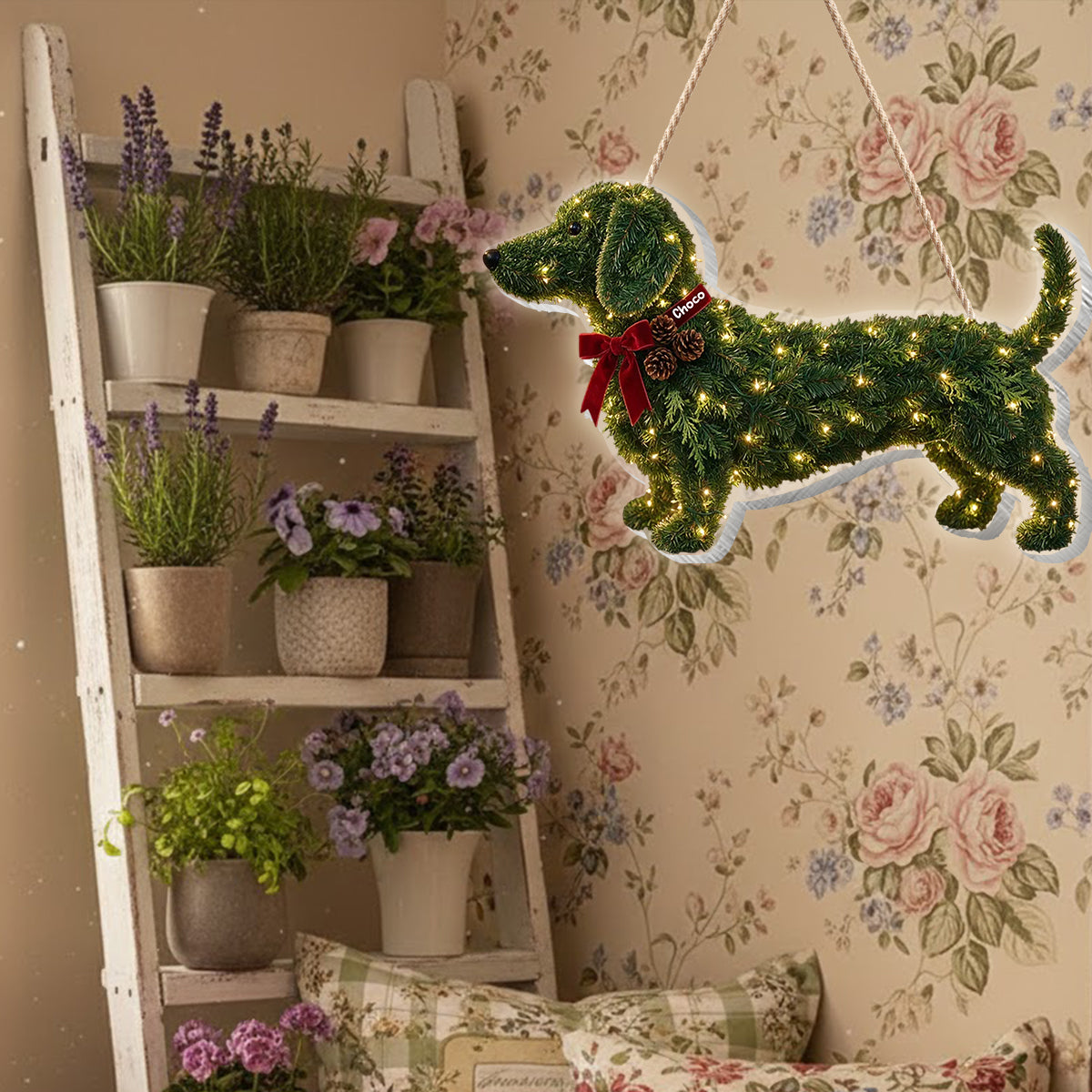 Christmas Dachshund - Personalized Dachshund LED Light Acrylic Sign