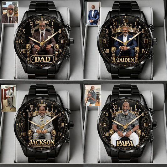 Cadeau Photo Personnalisé Pour Papa/Papi/Oncle... - Montre Homme Personnalisée