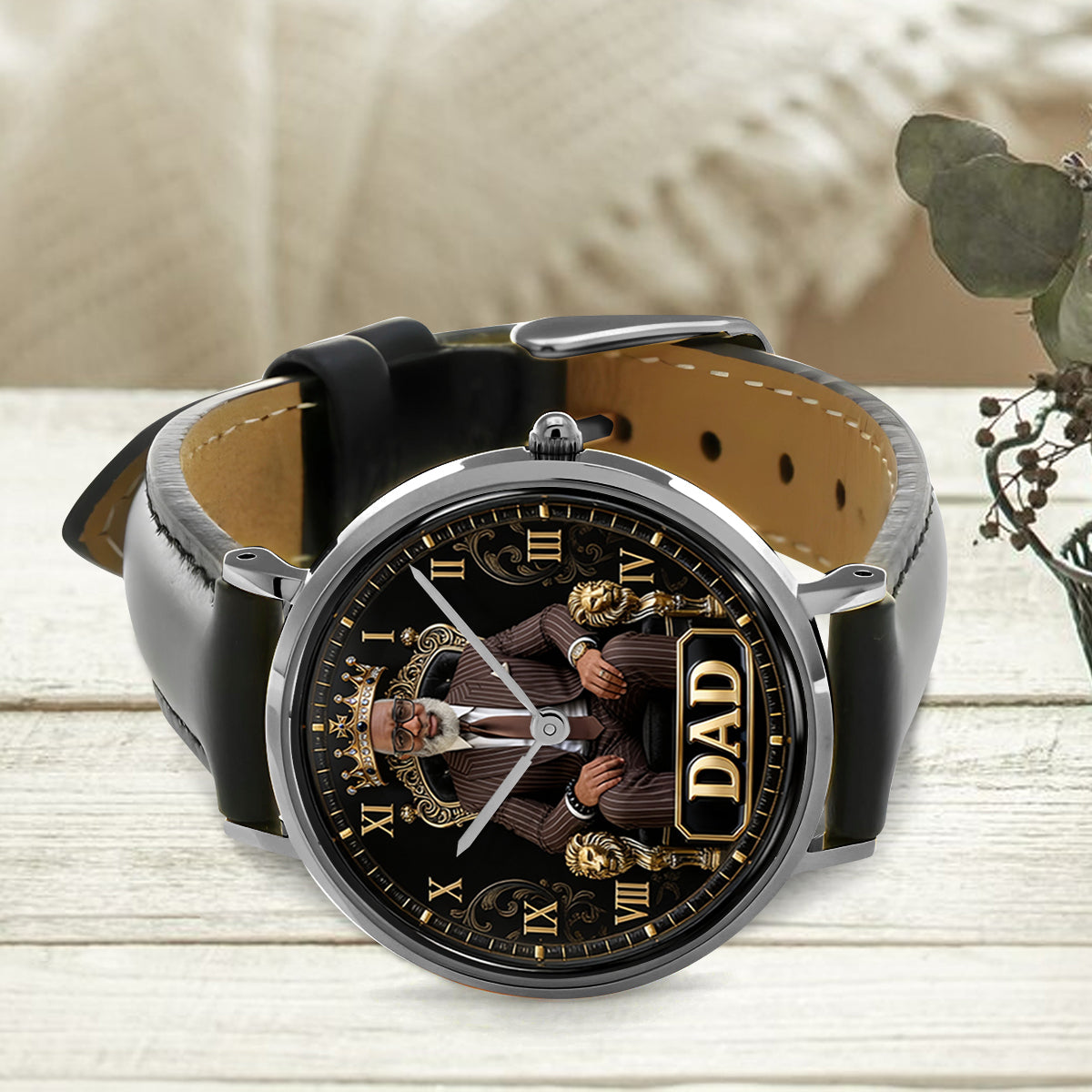 Cadeau Photo Personnalisé Pour Papa/Papi/Oncle... - Montre Homme Personnalisée
