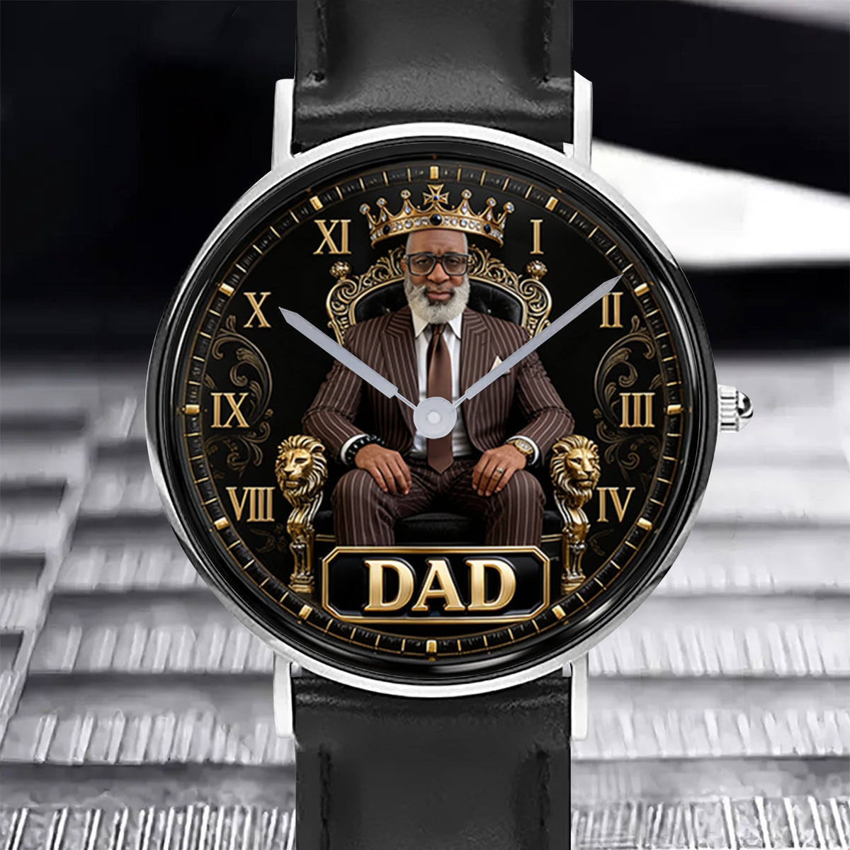 Cadeau Photo Personnalisé Pour Papa/Papi/Oncle... - Montre Homme Personnalisée