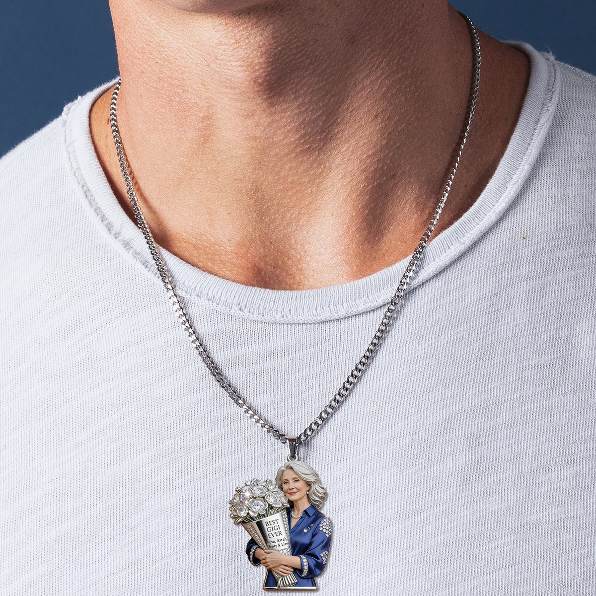 Photo Personnalisée, Meilleur Cadeau Pour Maman & Mamie - Pendentif Métal Personnalisé