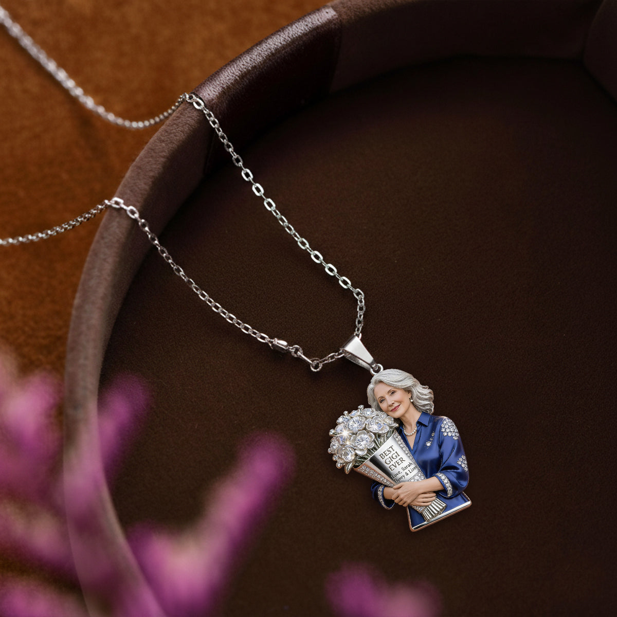 Photo Personnalisée, Meilleur Cadeau Pour Maman & Mamie - Pendentif Métal Personnalisé