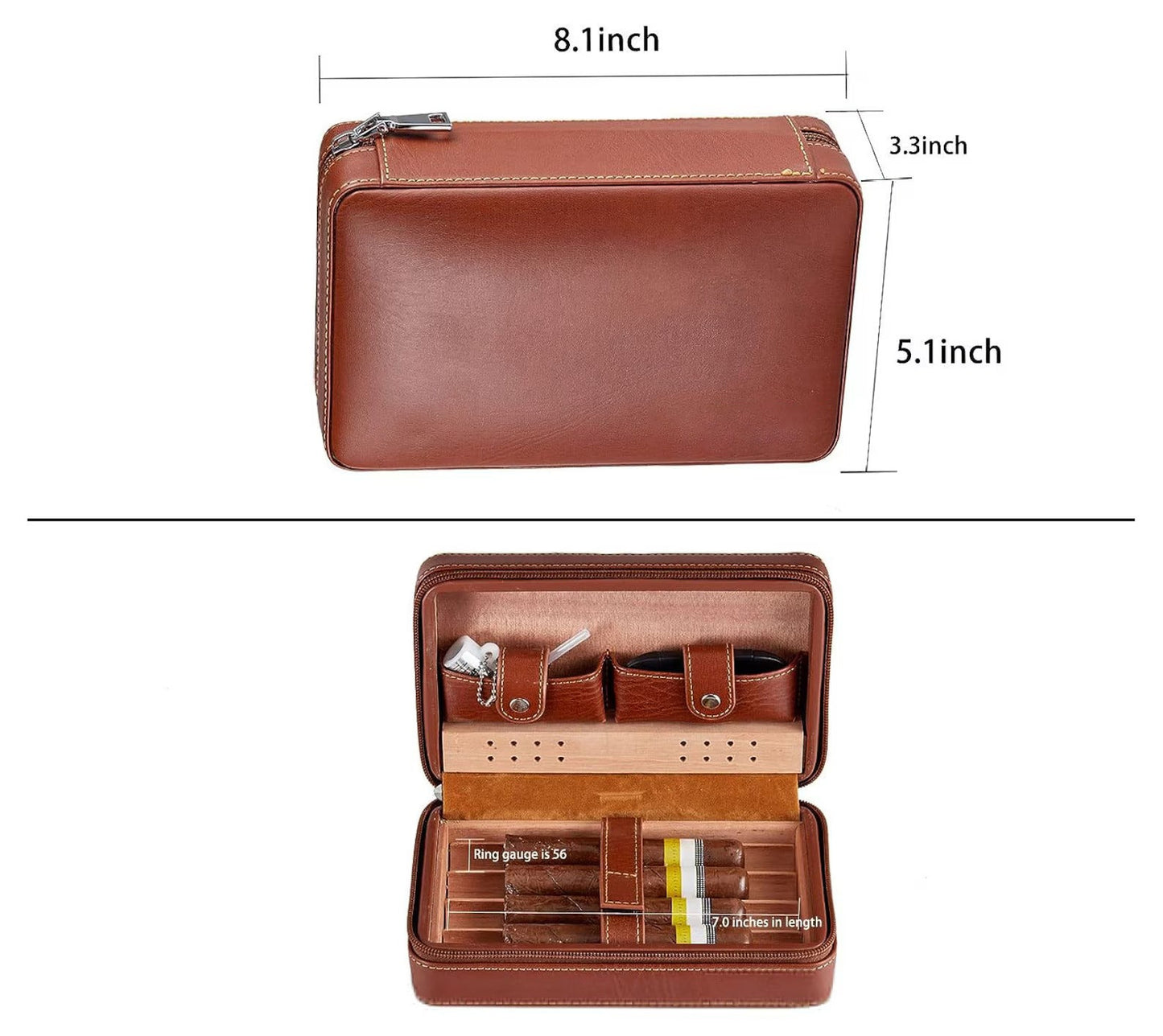 I Like Whiskey And Cigars - Personalized Whisky Travel Cigar Humidor Case