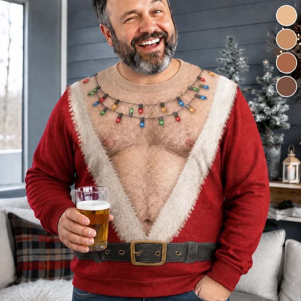 Cadeau de Noël Amusant, Cadeau de Noël Drôle pour Hommes, Cadeaux d'Anniversaire Personnalisés pour Mari, Fils, Petit-fils, Frère, Grand-père, Papa, Vous-même - Pull Moche de Couple Personnalisé