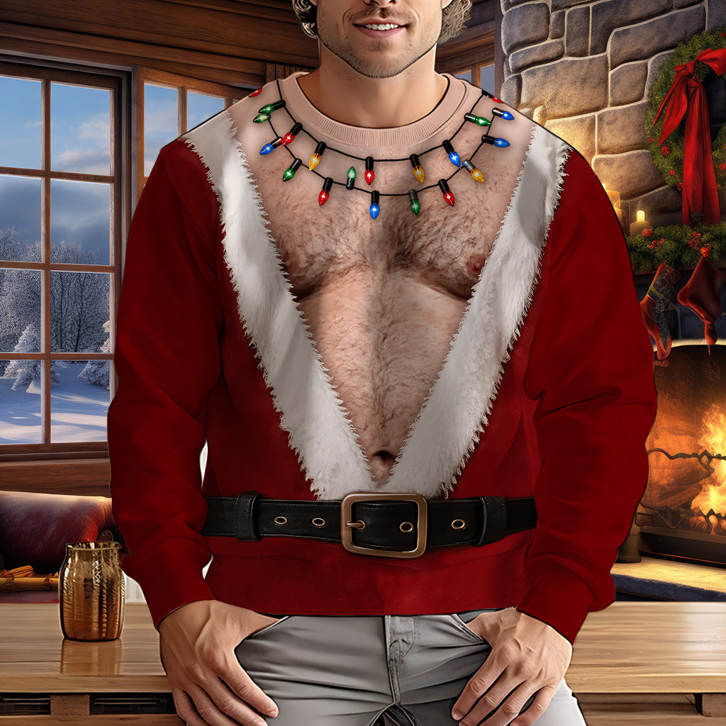 Cadeau de Noël Amusant, Cadeau de Noël Drôle pour Hommes, Cadeaux d'Anniversaire Personnalisés pour Mari, Fils, Petit-fils, Frère, Grand-père, Papa, Vous-même - Pull Moche de Couple Personnalisé