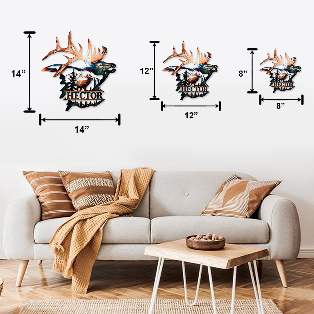 Duck And Elk Metal Wall Art in Country Style-Unique - Personalized Hunting Cut Metal Sign