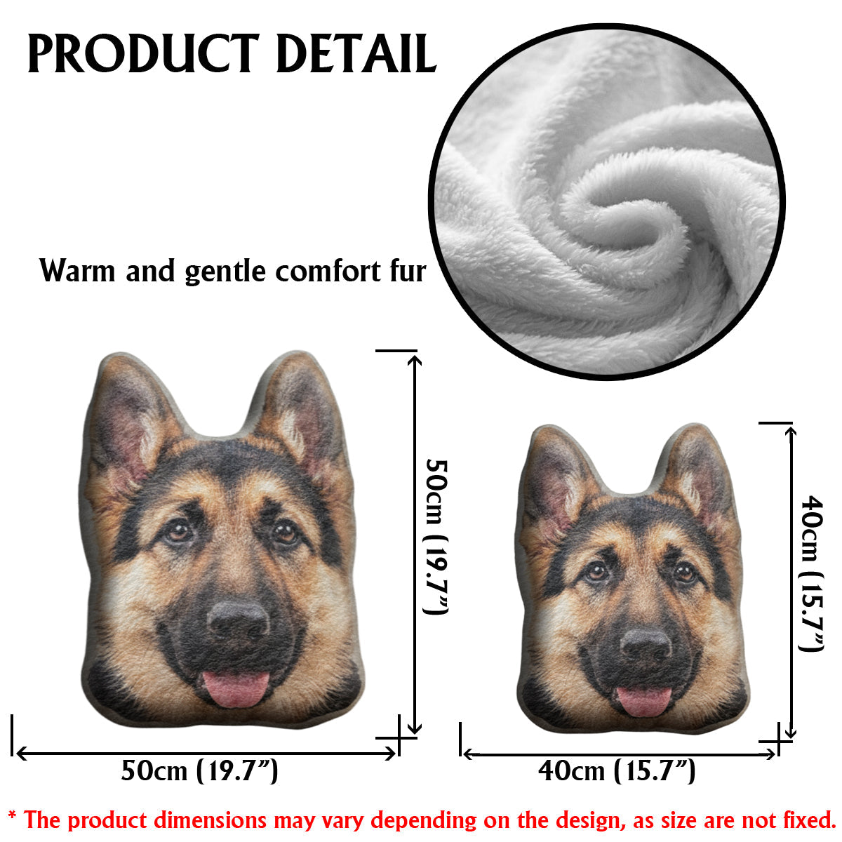 Your Dog's Face - Personalized Dog Faux Fur Shaped Pillow