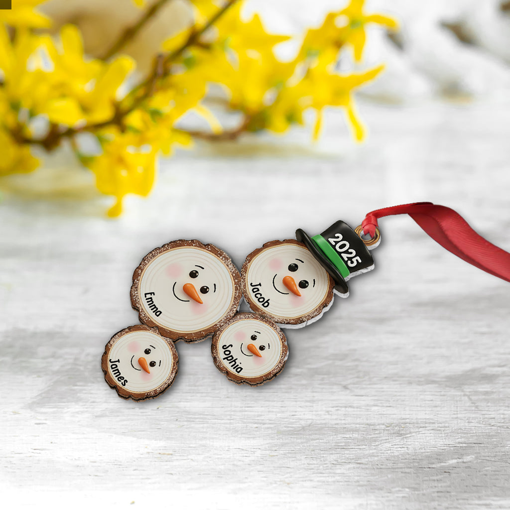 Custom Snowman Christmas - Personalized Family Ornament