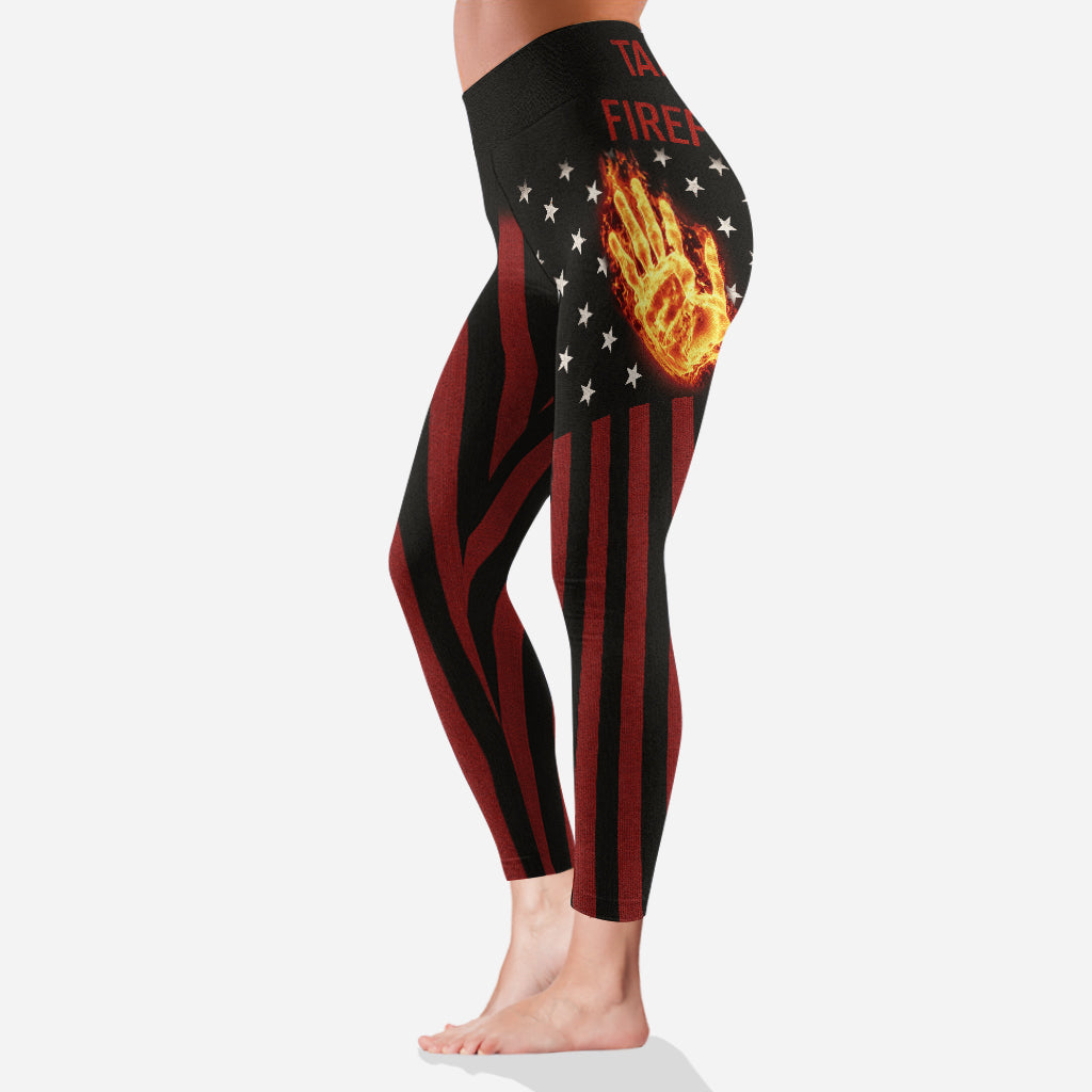 Leggings de pompier personnalisés « Enlevés par mon amoureux »