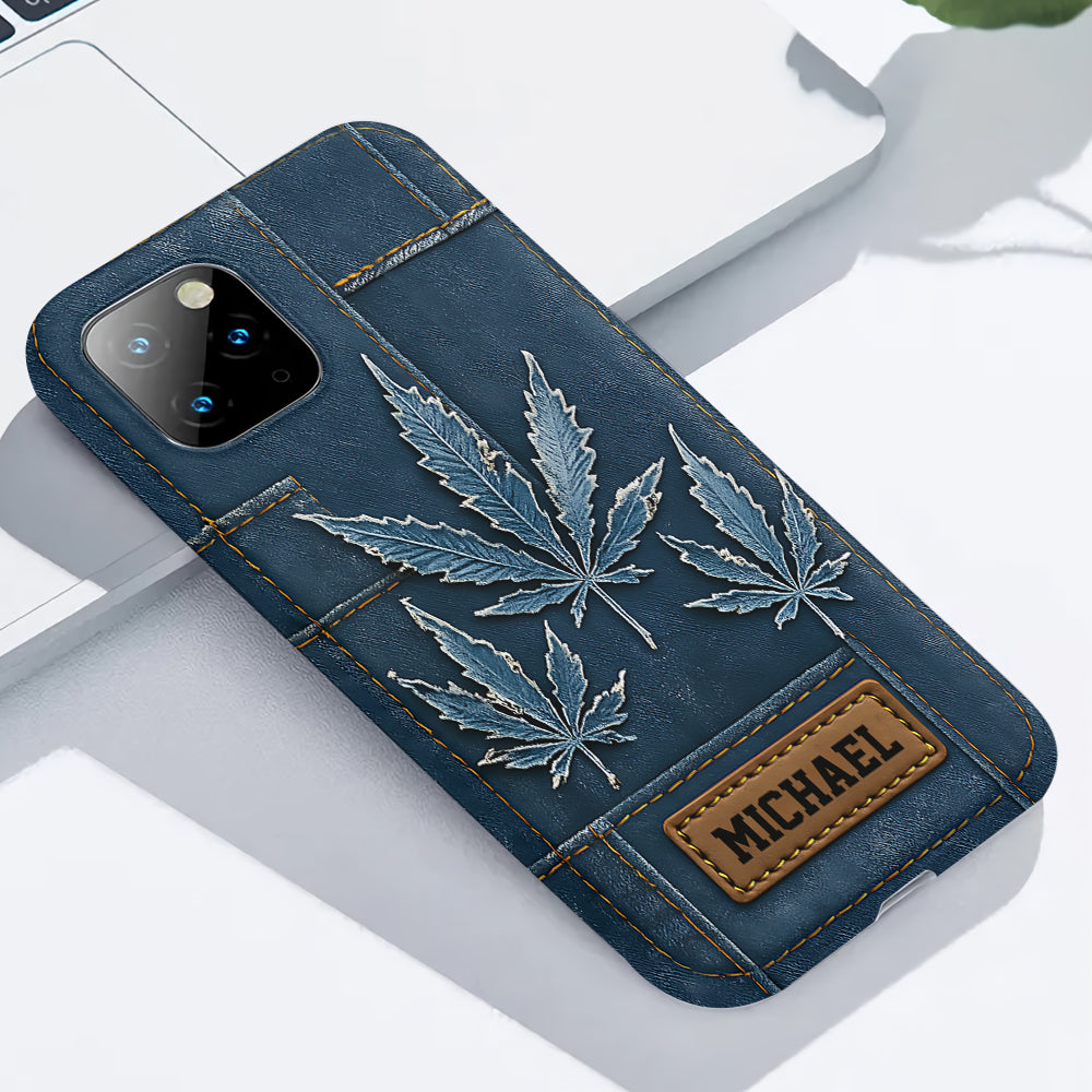 Distressed Denim Marijuanas - Personalized Weed Full Print Phone Case