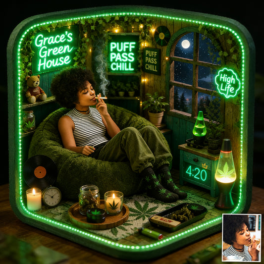 Cadeau Stoner - Lampe de Nuit LED Acrylique Personnalisée