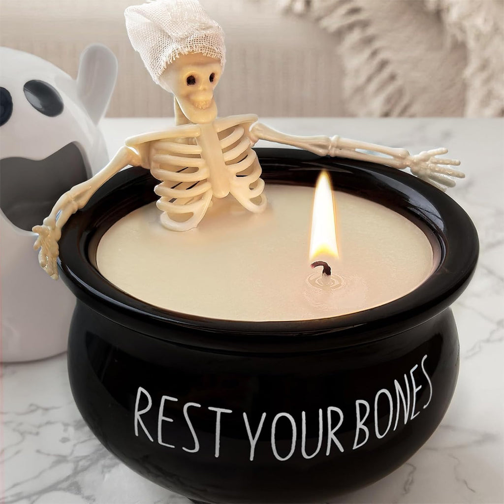 Rest Your Bones Skeleton Candle