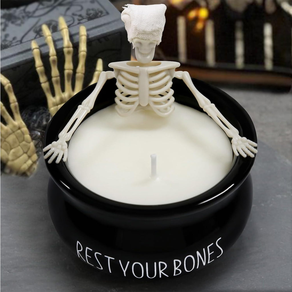 Rest Your Bones Skeleton Candle