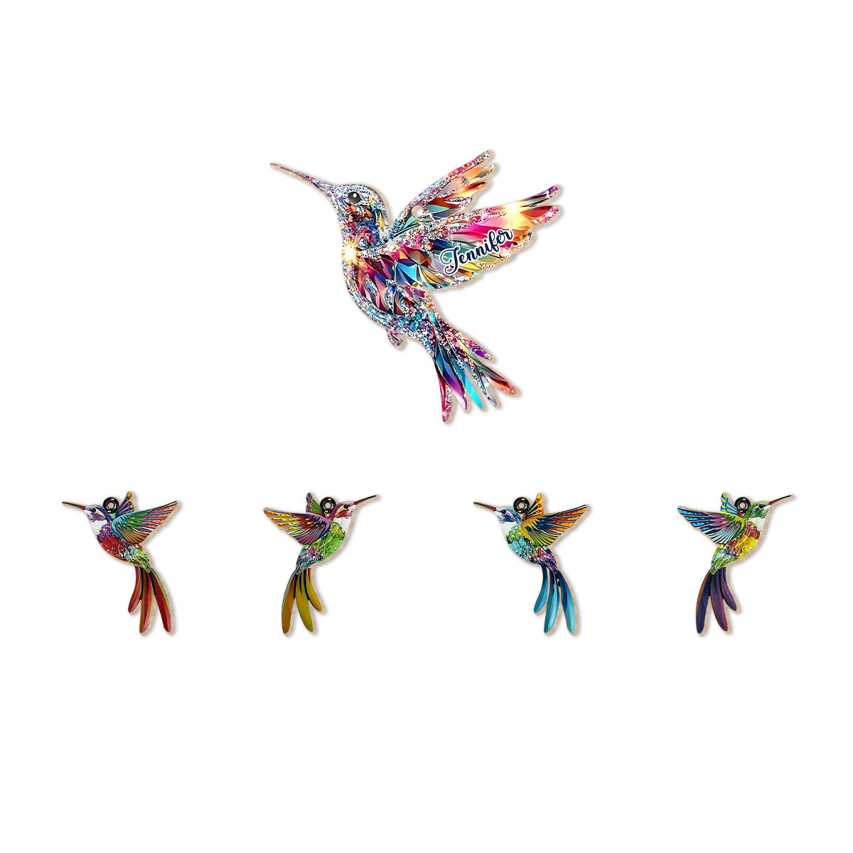 Magnifiques colibris - Carillon éolien colibri personnalisé avec breloques