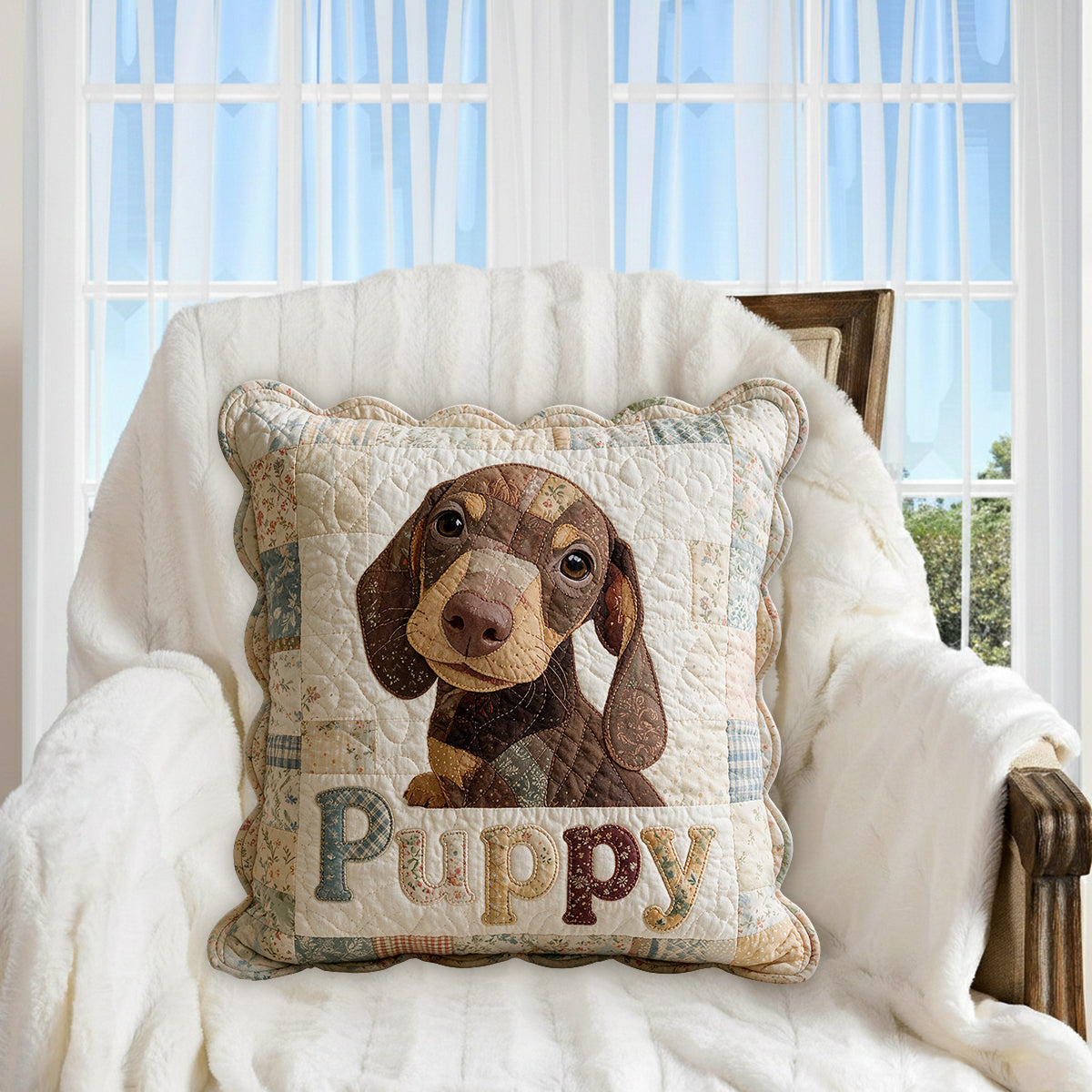 J'adore mon chien, mon chat - Coussin en fausse fourrure personnalisé