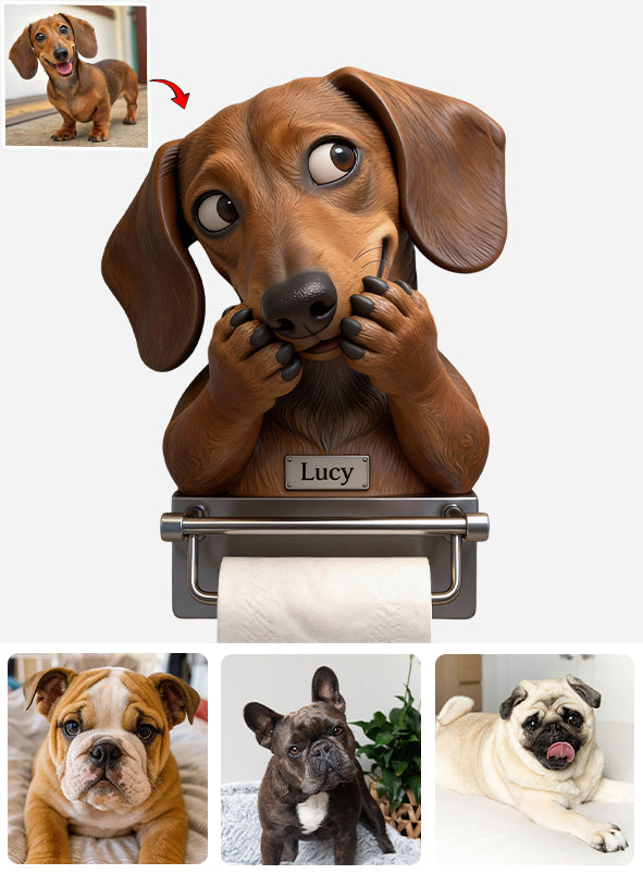 Porte-papier toilette personnalisé pour chien avec n'importe quelle photo -