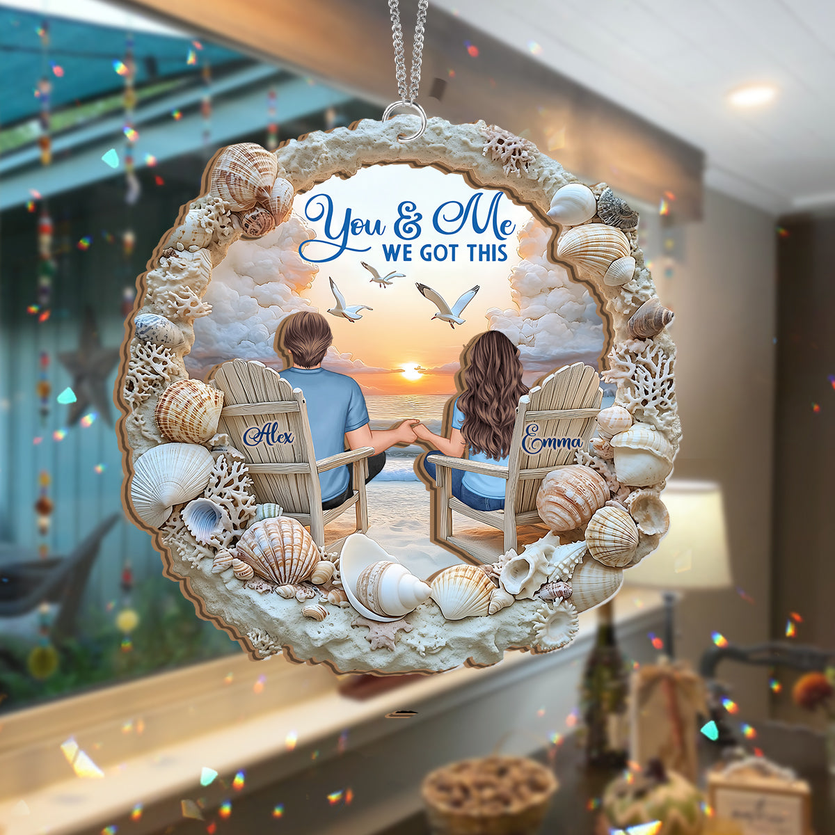 You And Me We Got This - Personalized Couple 2 Layered Window Hanging Suncatcher