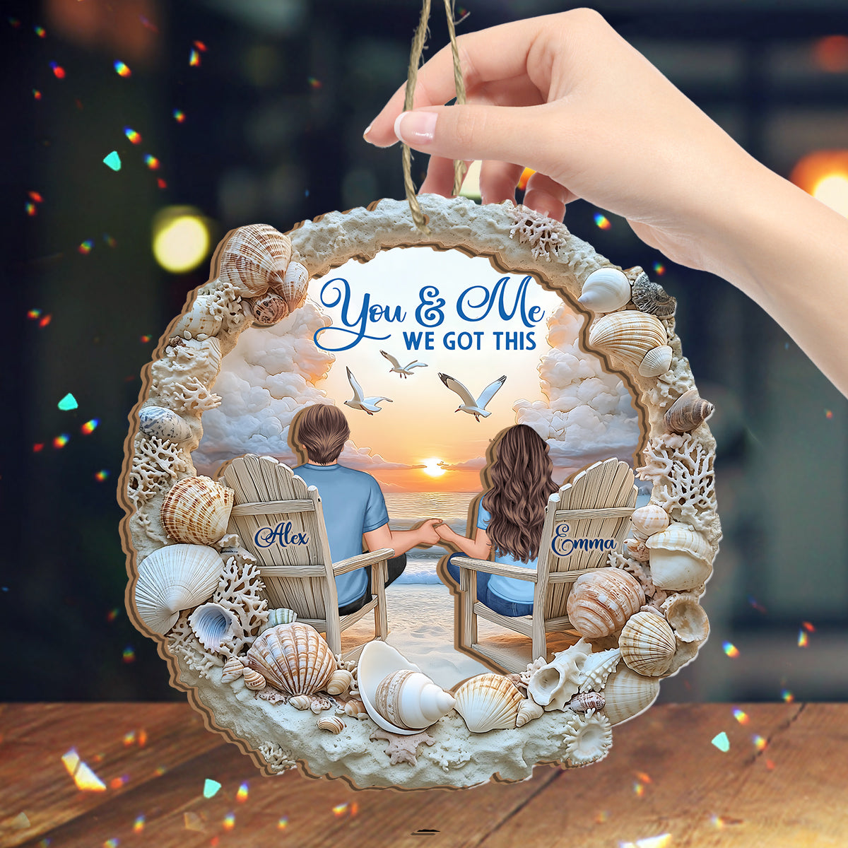 You And Me We Got This - Personalized Couple 2 Layered Window Hanging Suncatcher